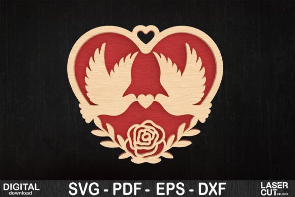 Download Love Doves Heart Valentine SVG Design - Valentine svg design Collection