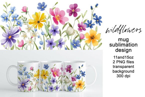 Download Mug Wrap, Sublimation Design Flowers - Mug Collection