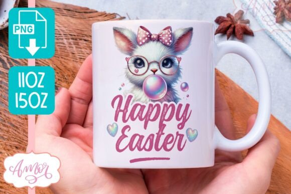 Download Easter Bunny Mug Wrap PNG Template - Mug Collection