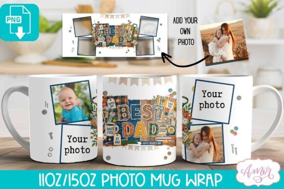Download Best Dad Photo Mug PNG Template - Mug Collection
