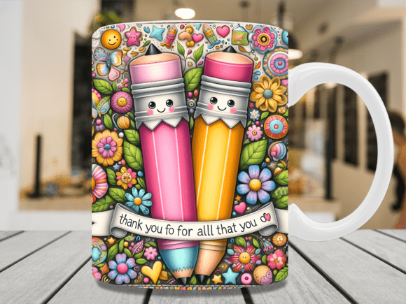 Download Thank You Teacher Pencil Mug Wrap - Mug Collection