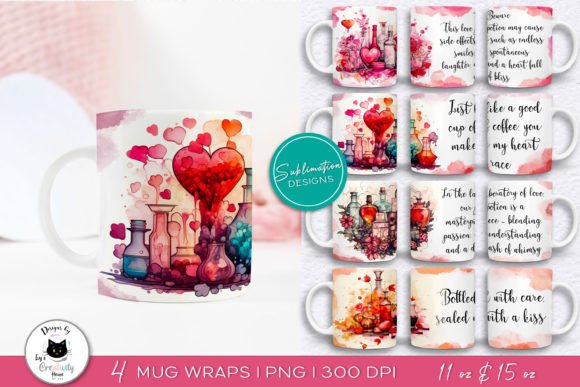 Download Love Potion Valentines Day Mug Wraps - Mug Collection