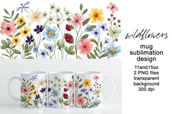 Download Mug Wrap, Sublimation Design Flowers - Mug Collection