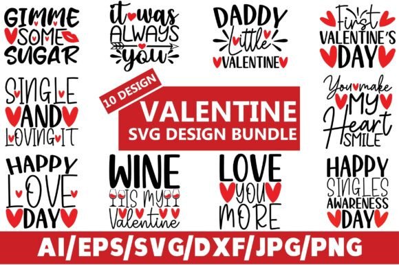 Download 10 Valentine Svg Design Bundle - Valentine svg design Collection