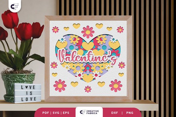 Download Valentine's LOVE 3D Shadow Box SVG - Premium Resources